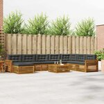 vidaXL Ensemble de canapés d'extérieur 9 Pièces Naturel et Anthracite