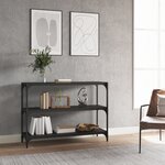 vidaXL Bibliothèque Noir 100x33x70 5 cm Bois d'ingénierie et acier