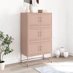 vidaXL Buffet rose 68 5x38 5x123 5 cm acier