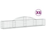 vidaXL Paniers à gabions arqués 6 Pièces 300x30x40/60 cm fer galvanisé