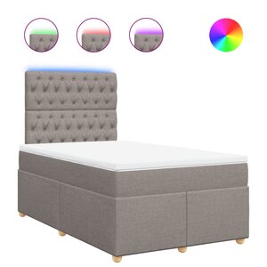 vidaXL Sommier à lattes de lit avec matelas taupe 120x190 cm tissu