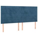 vidaXL Tête de lit Bleu foncé 160 x 5 x 118/128 cm Velours