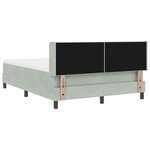 vidaXL Lit à ressorts avec matelas Gris clair 190 x 140 cm Polyester