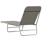 vidaXL Chaises longues pliables lot de 2 Acier et tissu Gris