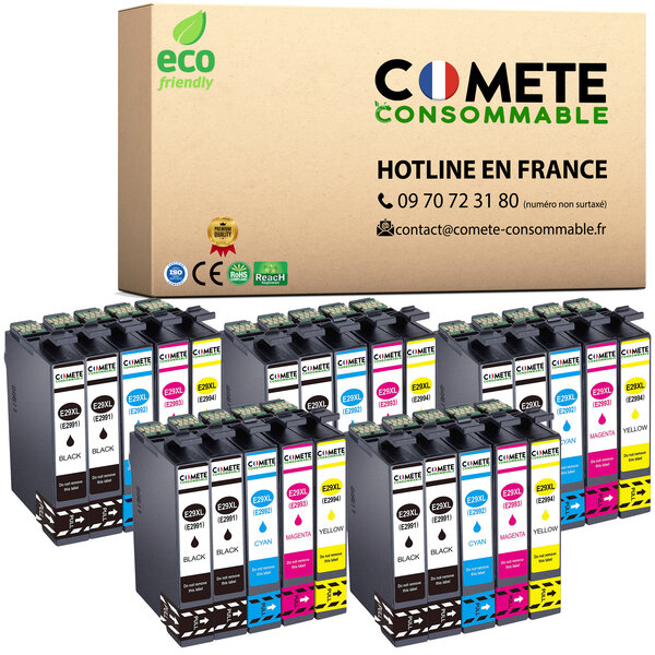 COMETE - 29XL - 25 Cartouches Compatibles 29 XL pour Epson - Entreprise Française