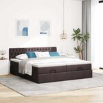 VidaXL Cadre de lit ottoman avec matelas marron foncé 200x200 cm tissu