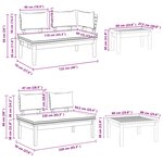 vidaXL Ensemble de banc de jardin avec coussin 5 Pièces Marron et Crème