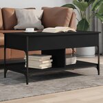 vidaXL Table basse noir 100x50x50 cm bois d'ingénierie et métal