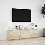 vidaXL Meuble TV avec LED chêne sonoma 140x34x40 cm bois d'ingénierie