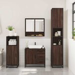vidaXL Ensemble de meubles de salle de bain 3 Pièces Chêne marron