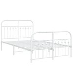 vidaXL Cadre de lit métal sans matelas et pied de lit blanc 120x190 cm