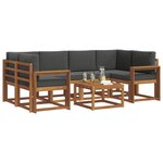 vidaXL Ensemble de canapés d'extérieur 7 Pièces Naturel et Anthracite