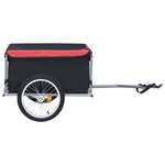 vidaXL Remorque de vélo noir et rouge 65 kg