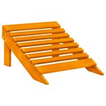 vidaXL Chaise de jardin Adirondack 2 places et pouf Sapin Orange