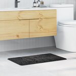 Tapis de bain rectangulaire gris foncé 50x80 cm en polypropylène antidérapant