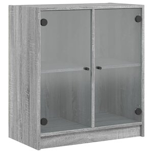 vidaXL Armoire latérale avec portes en verre sonoma gris 68x37x75 5 cm