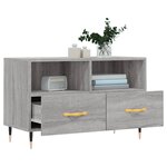 vidaXL Meuble TV Sonoma gris 80x36x50 cm Bois d'ingénierie