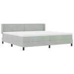 vidaXL Lit à ressorts avec matelas Gris clair 200 x 200 cm Polyester