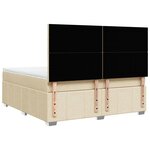 vidaXL Sommier à lattes de lit avec matelas Crème 180x200 cm Tissu