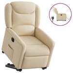 vidaXL Fauteuil inclinable électrique crème tissu
