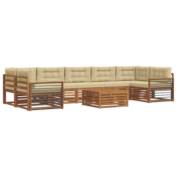 vidaXL Ensemble de canapés d'extérieur 8 Pièces Naturel et Beige