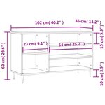 vidaXL Armoire à chaussures Sonoma gris 102x36x60 cm Bois d'ingénierie