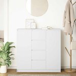 vidaXL Buffet avec tiroirs blanc 100 5x35x98 5 cm bois d'ingénierie