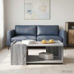 vidaXL Table basse Sonoma gris 90 x 50 x 33 cm Bois d'ingénierie