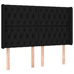 vidaXL Sommier à lattes de lit matelas et LED Noir 140x200 cm Tissu