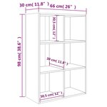 vidaXL Bibliothèque/Buffet Sonoma gris 66x30x98 cm Bois d'ingénierie