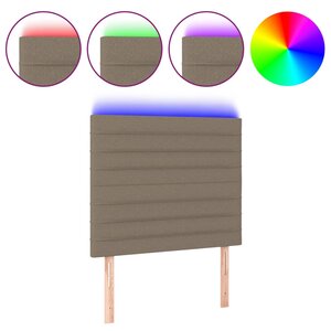 vidaXL Tête de lit à LED Taupe 80x5x118/128 cm Tissu