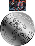 Monnaie PUMPKIN HEAD 1/500 Oz Platine 25$ Liberia 2026 (PRÉCOMMANDE)
