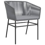 vidaXL Ensemble à manger jardin coussins 5 Pièces gris poly rotin verre