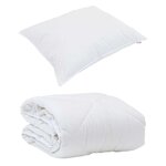 vidaXL Duvet d'été simple avec oreiller 2 Pièces Blanc Microfibre