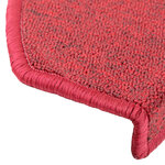 vidaXL Tapis d'escalier 20 pièces 65 x 24 x 4 cm Bordeaux Demi-rond Grand
