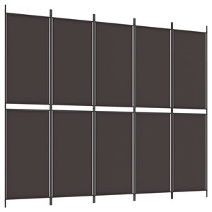 vidaXL Cloison de séparation 6 panneaux Marron 300x220 cm Tissu