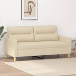 vidaXL Canapé à 2 places Crème 140 cm Tissu