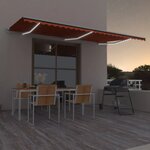 vidaXL Auvent automatique capteur de vent LED 600x350 cm Orange marron