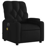 vidaXL Fauteuil de massage inclinable électrique noir similicuir