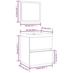 vidaXL Armoire lavabo de salle de bain et bassin et miroir Gris béton