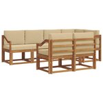 vidaXL Ensemble de canapés d'extérieur 7 Pièces Naturel et Beige
