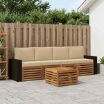 vidaXL Ensemble de canapés d'extérieur 5 Pièces Naturel et Beige