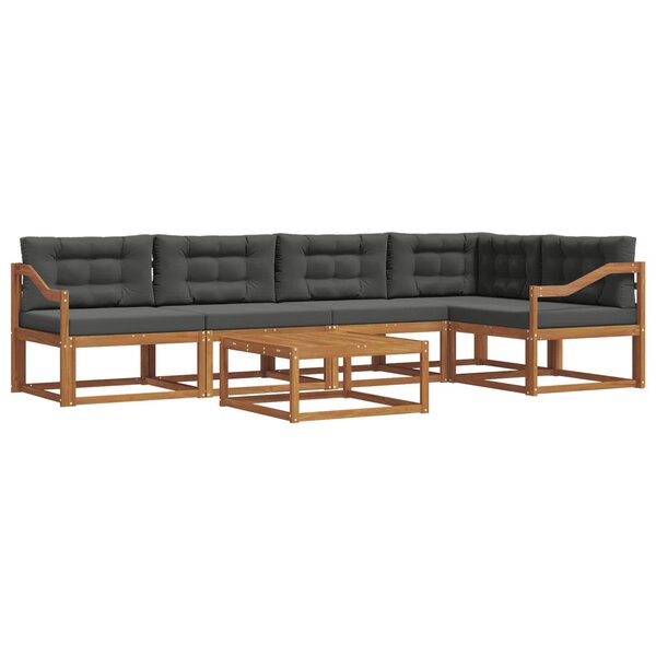 vidaXL Ensemble de canapés d'extérieur 6 Pièces Naturel et Anthracite