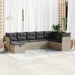 vidaXL Salon de jardin 8 Pièces avec coussins gris clair résine tressée