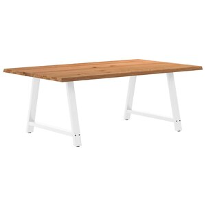 vidaXL Table à manger et bord naturel bois massif chêne rectangulaire