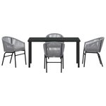vidaXL Ensemble de salle à manger pour jardin 5 Pièces Gris Poly rotin