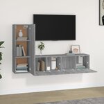 vidaXL Ensemble de meubles TV 3 Pièces Sonoma gris Bois d'ingénierie