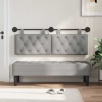 vidaXL Tête de lit suspendue Avec lumière LED Gris nuage Tissu