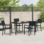 vidaXL Ensemble de salle à manger pour jardin 5 Pièces Noir HDPE