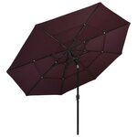 vidaXL Parasol à 3 niveaux avec mât en aluminium Bordeaux 3 5 m